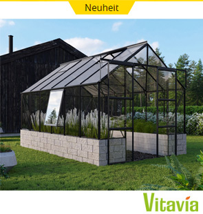Vitavia Gewächshaus Cassiopeia 9900, ESG/NSG, inkl. Sockel Sandstein